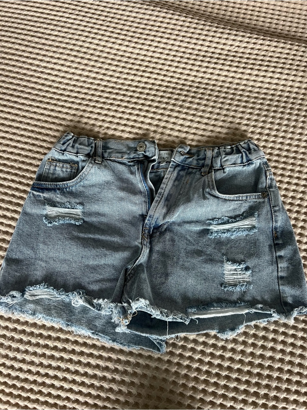 Love Tree Light Blue Distressed Denim Shorts